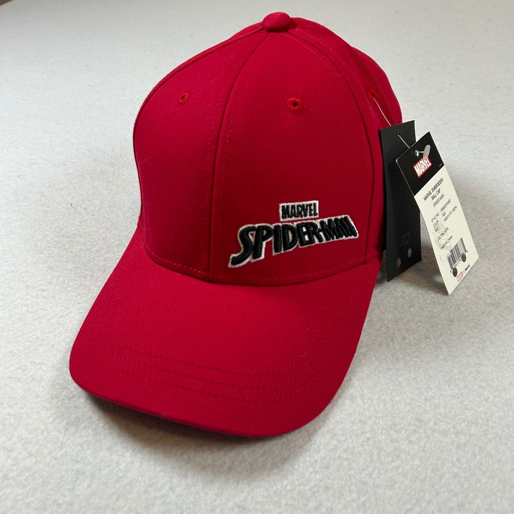Volvik Marvel Spiderman‎ Hat Baseball Cap Mens Embroidered Adjustable Red NWT - Picture 2 of 6